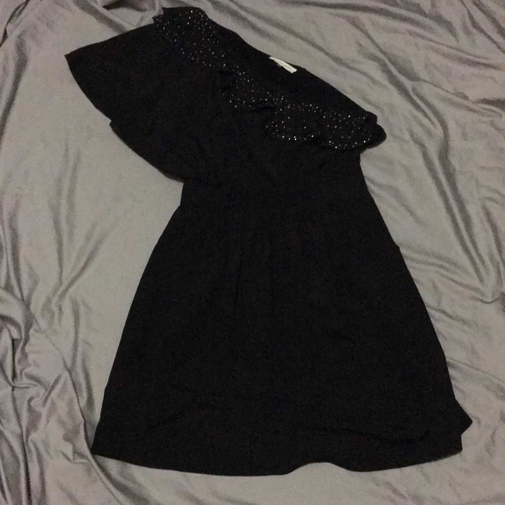 Black one shoulder dress